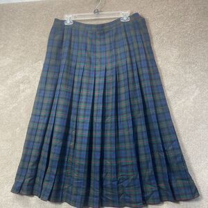 Pendleton Skirt Womens 16W Pleated Virgin Wool Tartan USA Made Preppy Classic